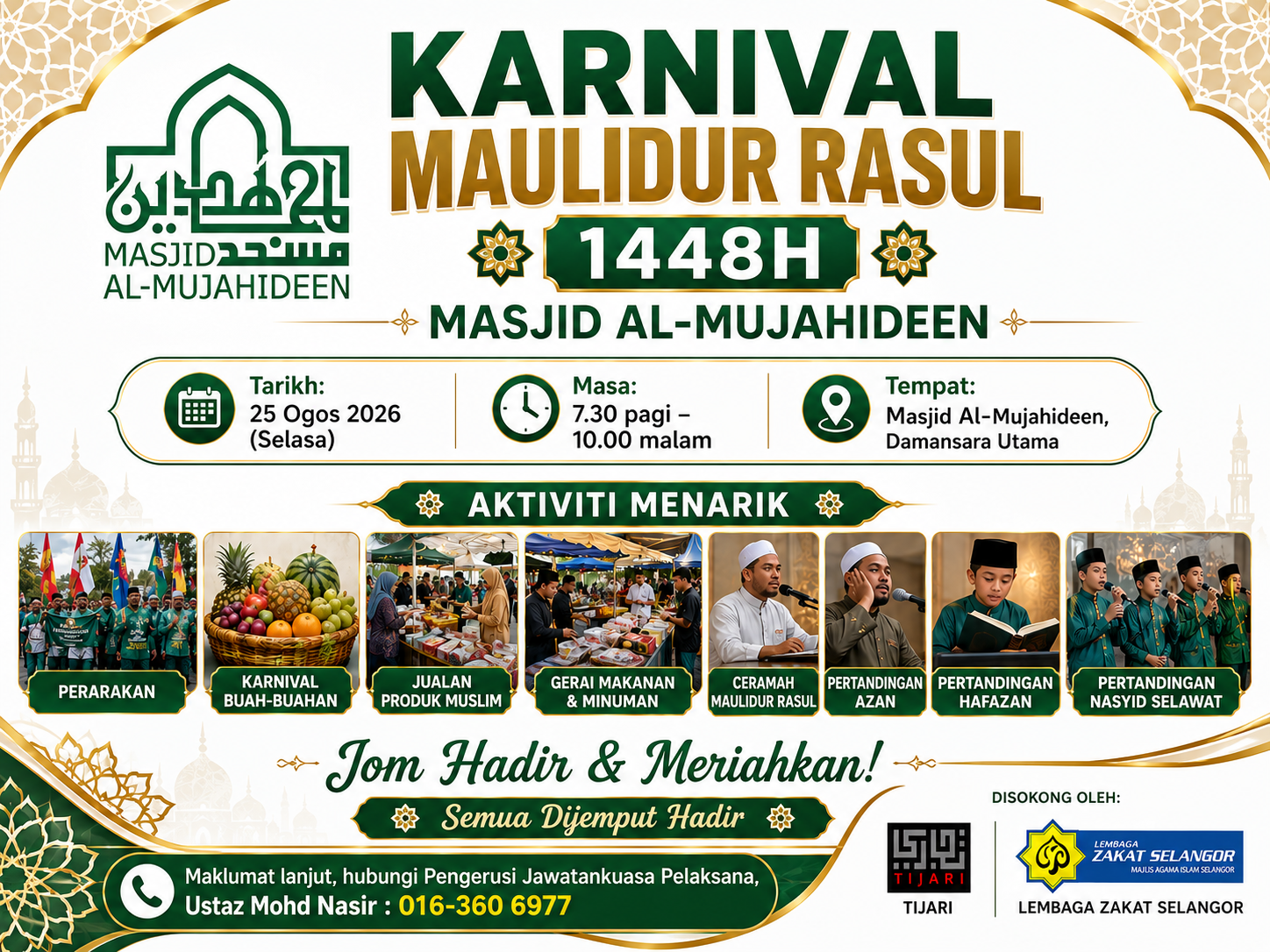 Banner Karnival Maulidur Rasul 2026 Masjid Al-Mujahideen